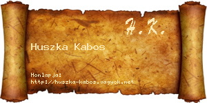 Huszka Kabos névjegykártya